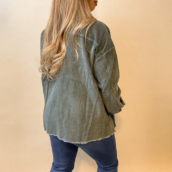 Olive Corduroy Jacket - Picture 2 of 2